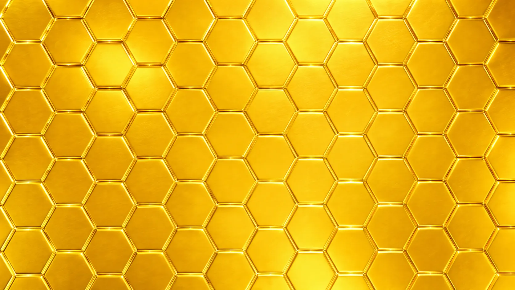 Metallic Gold Honeycomb Background