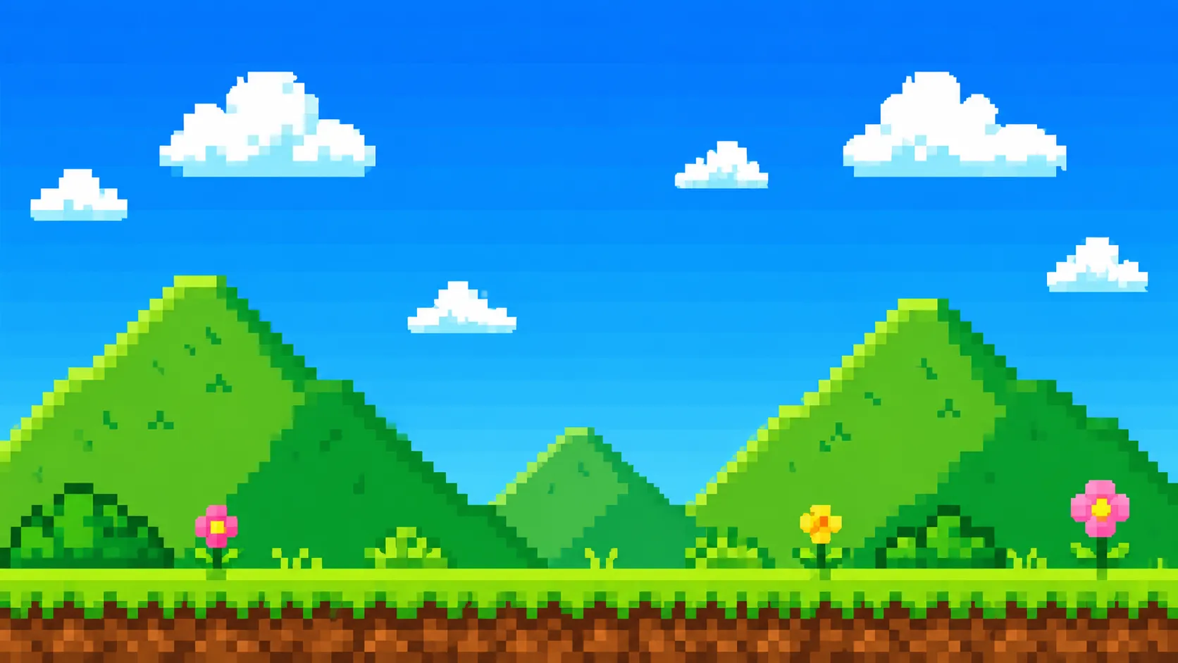 Retro Pixel Art Landscape Background