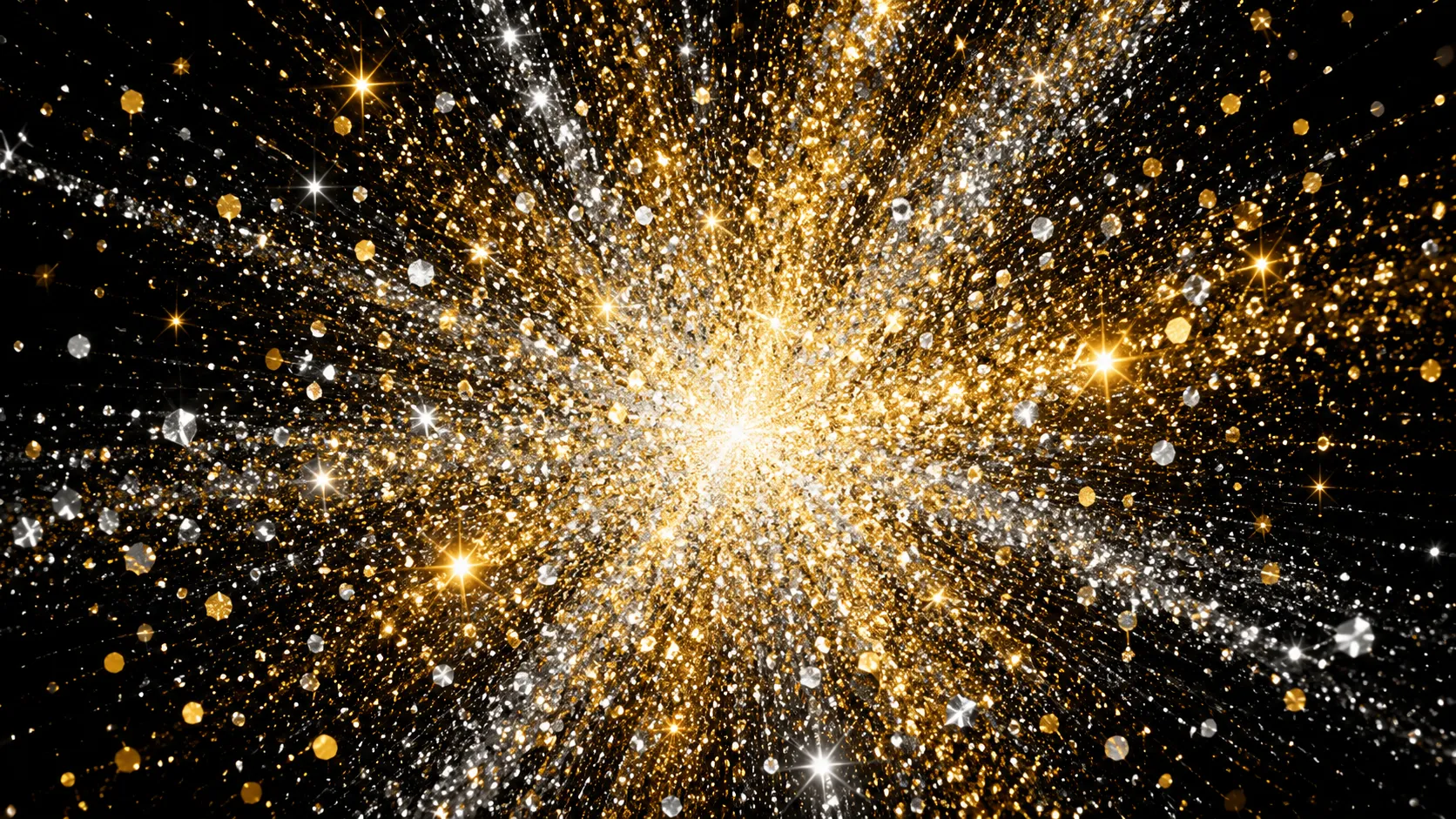 Silver Gold Glitter Explosion Background