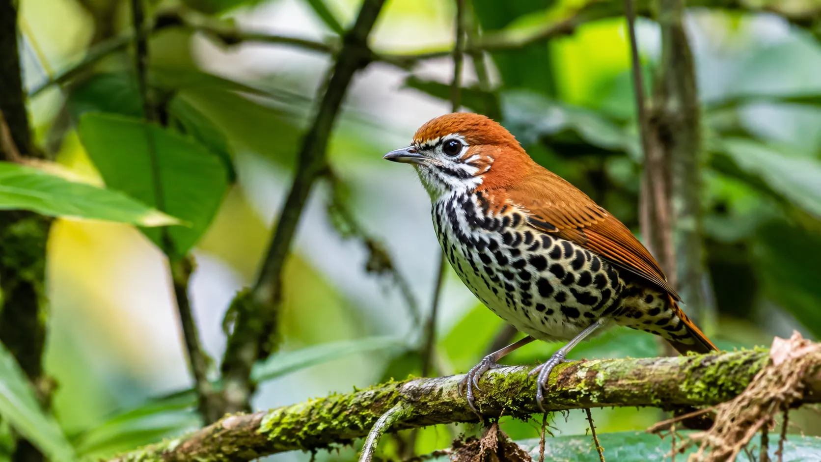 Ocellated Antbird In Amazonian Understory