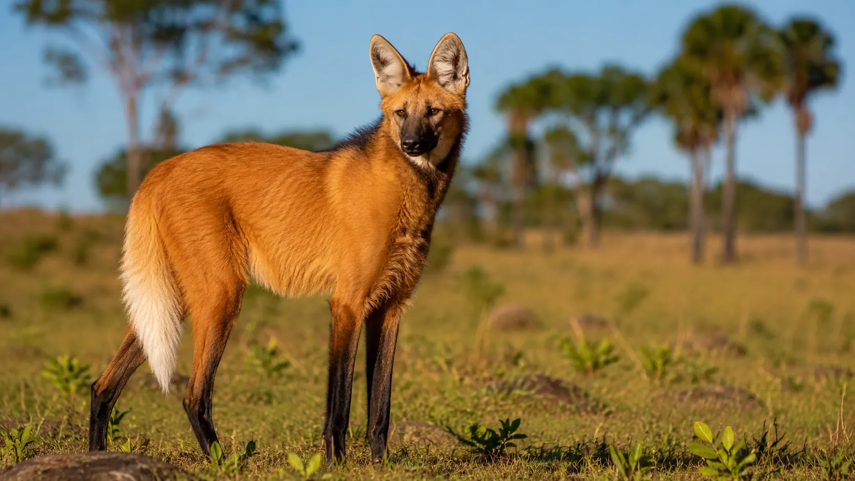 Maned Wolf In Brazilian Cerrado