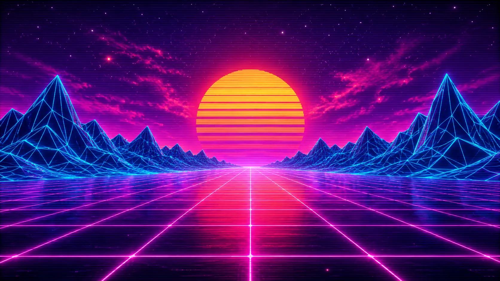Abstract synthwave neon background